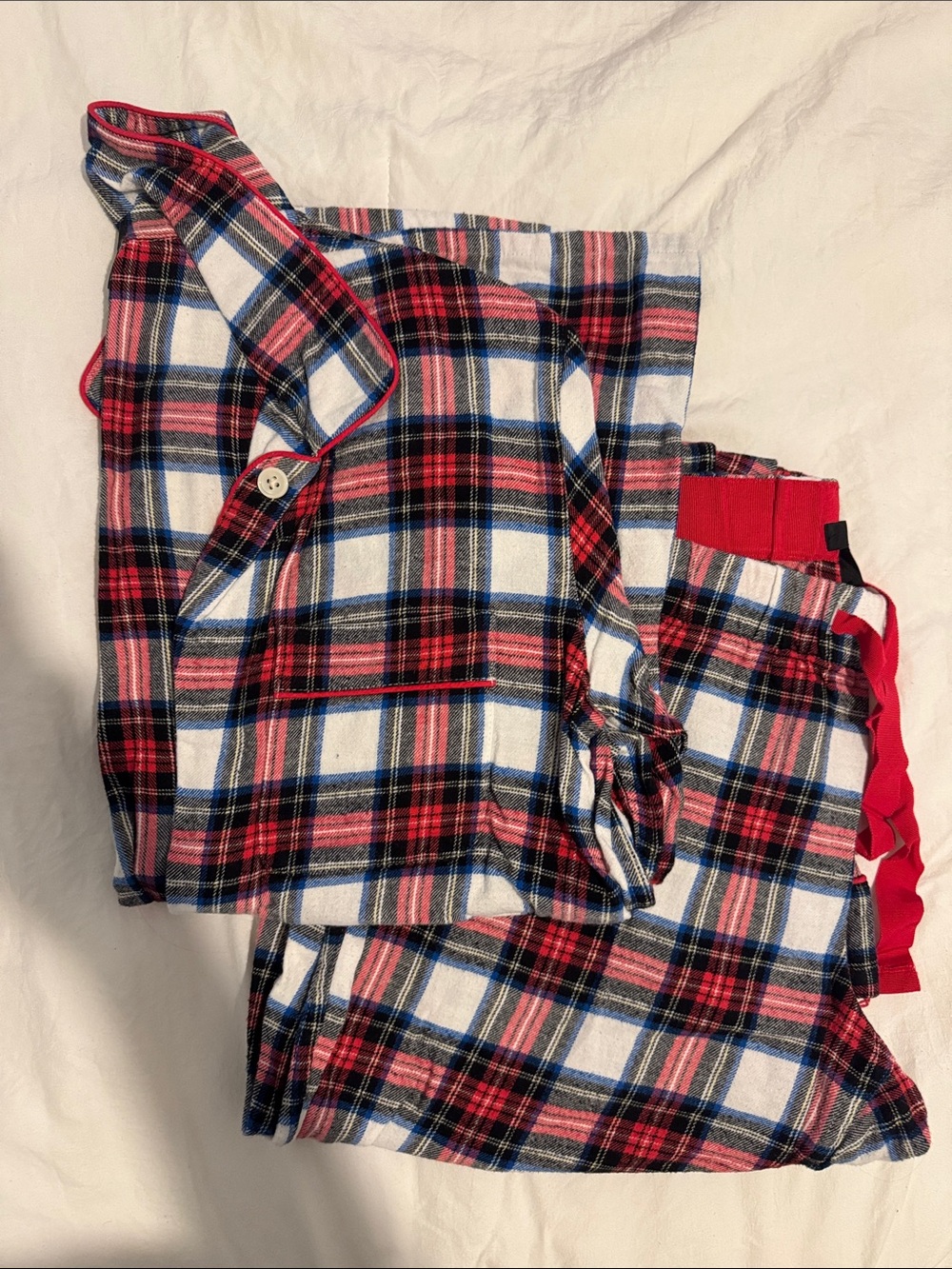 J. Crew Red, Blue & White Plaid Flannel Pajama Set